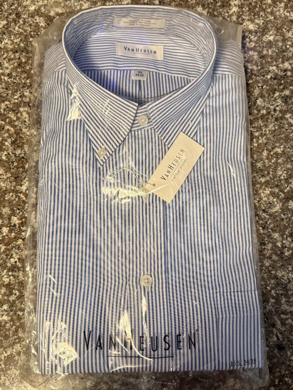Van Heusen Men Dress Shirt 16 1/2 34/35 L New In Plastic